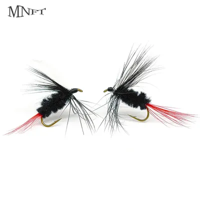 MNFT 10PCS Black Body White Wings Trout Fishing May Fly Dry Fly Buggs Fishing Flies Bass Fishing