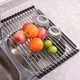 Roll Up Dish Drying Rack Foldable Rolling Dish Sink Drying Rack Stainless Steel Sink Rack For