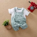 Cute Animal-elephant 0-12Months Newborn Baby Clothes Short Sleeves Bodysuit summer cotton Infant