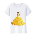 Disney Cartoon Beauty And The Beast Princess Women T-shirt Kawaii Top Summer Ladies T Shirt Fashion