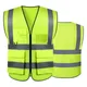 Reflective Safety Vest High Visibility Reflective Vest with 5 Pockets Front for Men/Women Meets