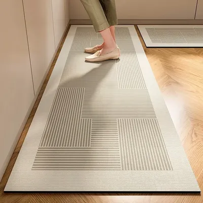 Super Absorbent Kitchen Mat Non-slip Diatomite Kitchen Rug Elliptical Long Carpet Simple Line Bathroom Mat Kitchen Supplies 주방매트