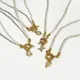 Peri'sbox Delicate Sparkly Zircon A-Z Alphabet Initial Necklace Gold Color Toggle Clasp Shell Pearls