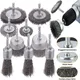 Wire Brush Wheel Cup Brush Set 10 Pack Wire Brush for Drill 1/4 Inch Hex Shank 0.012 Inch Coarse