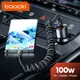 Toocki 5A100W Type C To Type C Cable spring retractable car phone charger USB Fast Charge For iPhone