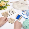 4Pcs Wood Knitting Needle Gauge And Ruler Square Wood Spinning Control Card Knitting Tool For