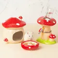 2024 Cute Mushroom House Pet Items Hamster Cage Small Pet Bowl For Rabbit Ferret Chinchilla Pet