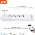 Tuya Smart WIFI Power Strip EU Standard With 4 Plug and 4 USB Port Compatible With Alexa Echo and