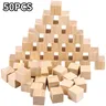 Blocchi di legno da 50 pezzi per artigianato blocchi quadrati in legno di pino cubi artigianali in