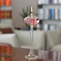 Modern Romantic Transparent Glass Lamp Candlestick Handmade Long Oil Lamp High Foot Glass Oil Lamp