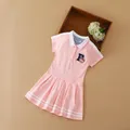 Girls Baby Dresses Kids Casual POLO Dresses 2023 New School Clothes Short Sleeve Summer Children's