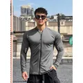 Spring autumn Jacket Men Fitness Sportswear Gym Training long sleeve Sweatshirt Jogging Male coat