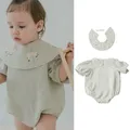 2024 Summer Rompers Children's Creeper Infant Baby's Cotton Cool Breathable Embroidery Round Neck