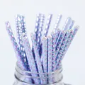 25Pcs Paper Mermaids Straw Birthday Party Drinking Disposable Straws For Under the Sea Paper Party