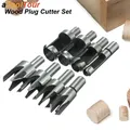 Wood Plug Cutter Drill Bit Set Straight Tapered Cutting Tool Cork Knife HSS Claw Type Woodworking