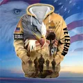 New 3D Veterans Day Eagle print Zip Up Hoodies For Men US COAST GUARD Graphic Zip Up Hoodie Kid