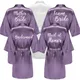 Wedding Bride Bridesmaid Robe Dressing Gown Sexy Women Bathrobe Nightgown Short Sleepwear Mother