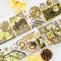 2m/Roll Vintage Golden Flower Window PET Tape Bronzing Butterfly Decorative Masking Tape Sticker
