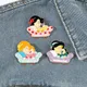 Disney Princess Enamel Lapel Pins Cartoon Snow White Jasmine Aurora Metal Badges Cute Sleeping