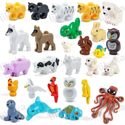 1 pz MOC animali Building Blocks giocattoli per bambini uccello delfino pesce modello blocchi fai da