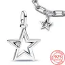 Unique 925 Sterling Silver ME Sparkling Star Medallion Charm Fit Pandora bracciale accessori per