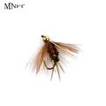 MNFT 10PCS 10# Gold Tungsten Bead Head Trout Grayling Fishing Flies Wet Fly