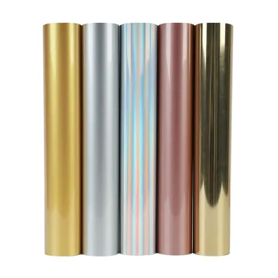 PU Soft Metal HTV Vinyl,Heat Transfer Vinyl for T Shirt, Iron On Vinyl For All Cutter Machine, Easy to Cut &Weed