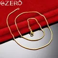 ALIZERO 24K Gold Necklaces 925 Sterling Silver 1.5mm Box Chain Base Necklace For Women Men Wedding