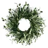 45cm Artificial Green Olive Wreath Greenery Wreath with Olive Leaves Olive Bean for Front Door