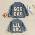 2023-11-17 Lioraitiin Toddler Baby Boys Denim Jacket Letter Embroidery Button-Down Jeans Jacket