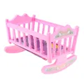 Sweet Plastic Rocking Cradle Crib Bed Baby Doll Cradle Model Bedroom Furniture Accessory for 20cm