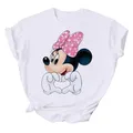 Kawaii Disney Cartoon Minnie Printed T Shirt Women Fashion Mickey Mouse White Oversized T Shirt