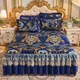 Luxury Velvet Bed Sheets Couple Quilted Mattress Cover Bedspread with Skirt Lace Plush Single