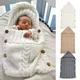 Baby Swaddle Blanket Newborn Baby Sleeping Bag Receiving Blankets Soft Thick Knit Baby Stroller Wrap
