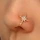 Punk Gold Color Geometric Nose Clip Ring for Women Fake Cartilage Puncture Nostril Clip Body Jewelry