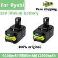 High Capacity 18V 12800mAh Li-Ion For Ryobi Hot P108 RB18L40 Rechargeable Battery Pack Power Tool