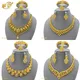 XUHUANG Luxury Flower Shape Golden Necklace Sets For Women Wedding Dubai African Jewelry Set Indian