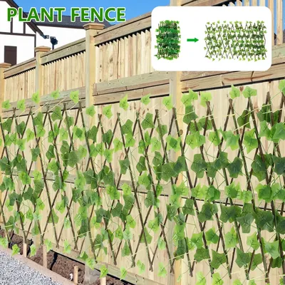 Artificial Leaf Privacy Fence Faux Plants Ivy Leaves Expanding Hedge Garden Screening Privacy Protection Home Wall Garden Decor