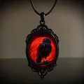 Gothic Vampire Owl Cameo Necklace Women Men Fashion Pagan Witch Jewelry Accessories Gift Blood Owl