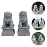 Leone statua Feng Statue Shui Foo Guardian Dogs Mini Stone Lion Decor statua di leone in stile