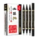 3 pcs/lot Double head Hand Lettering Pens Chinese Calligraphy Brush Pens Set Art Markers Black Ink