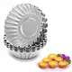 10Pcs/Set Egg Tart Molds Stainless Steel Cupcake Mold Thickened Reusable Cake Cookie Mold Tin