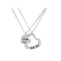 Delysia King New 2pcs Heart Necklace Matching ''Little Sister Big Sister'' Trendy Gift (Color: