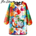 Kids Boys Girls Art Painting Waterproof Drawing Crafts Kindergarten Coat Long Sleeved Apron Feeding