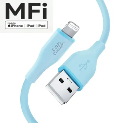 MFi Certified Ipad Iphone power cable ultra soft silcon iphone lightning charger data cable power lead for iphone ipad 6ft 1.8M