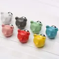 Ceramic Bear Knobs Drawer Knobs Colorful Knobs for Children Dresser Cabinet Knobs Blue Red Pink