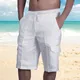 Men's Summer Cargo Shorts Solid Color Beach Leisure Travel M-3XL