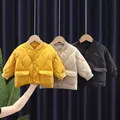 New Children Parkas Winter Jacket For Girl Boys Winter top Coat Kids Warm Thicken Velvet Hooded Baby
