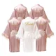 2021 New Women FEATHER Bride Bridesmaid Wedding Robe Satin Kimono Bathrobe Gown Nightwear Embroidery
