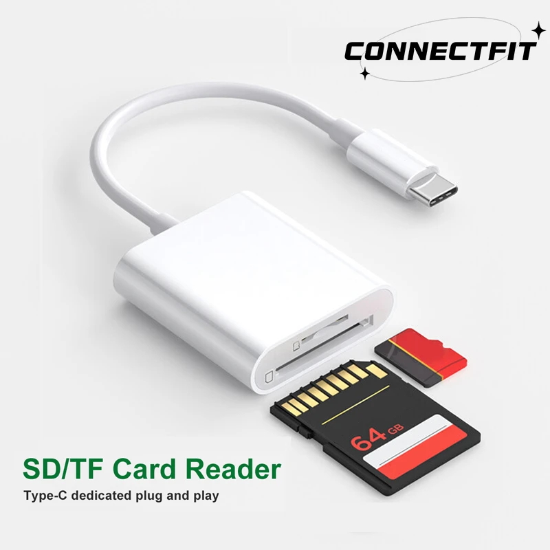 Lettore di schede SD per Huawei Xiaomi USB tipo C a SD TF Lettore di schede di memoria con doppio slot per schede TF Lettore di schede SD portatile per fotocamera